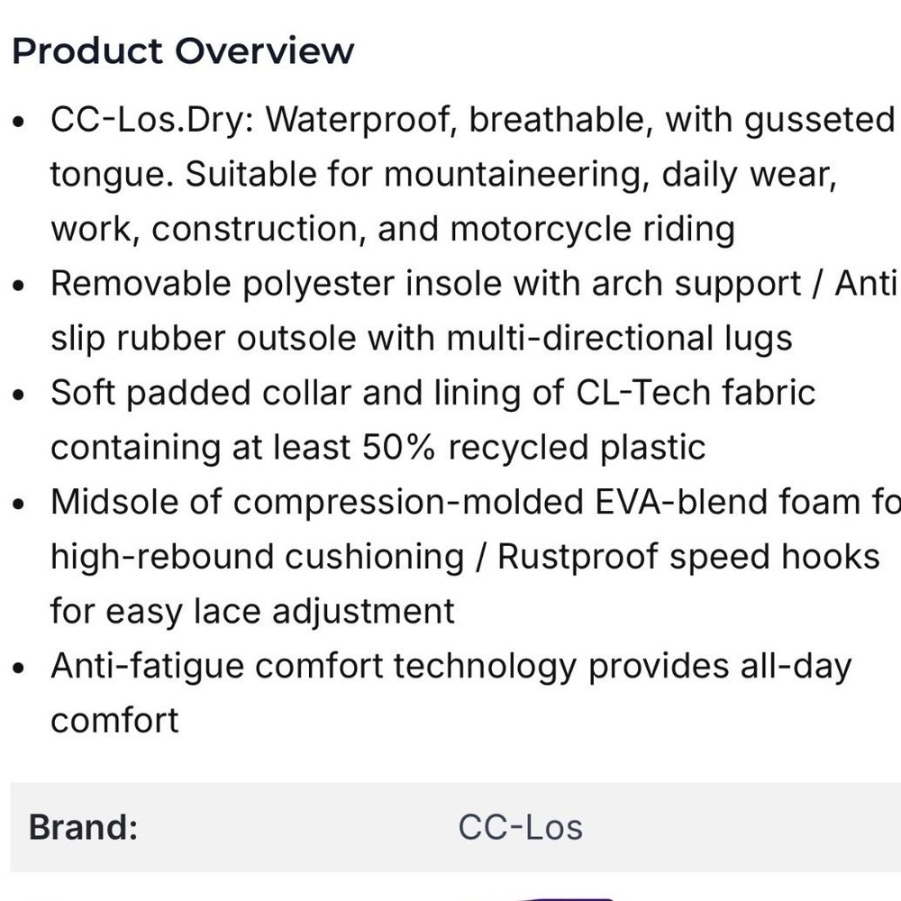 CC-Los Mens Waterproof Hiking Boots Outdoor Relaxed Fit Lightweight Black 14 - Picture 2 of 15